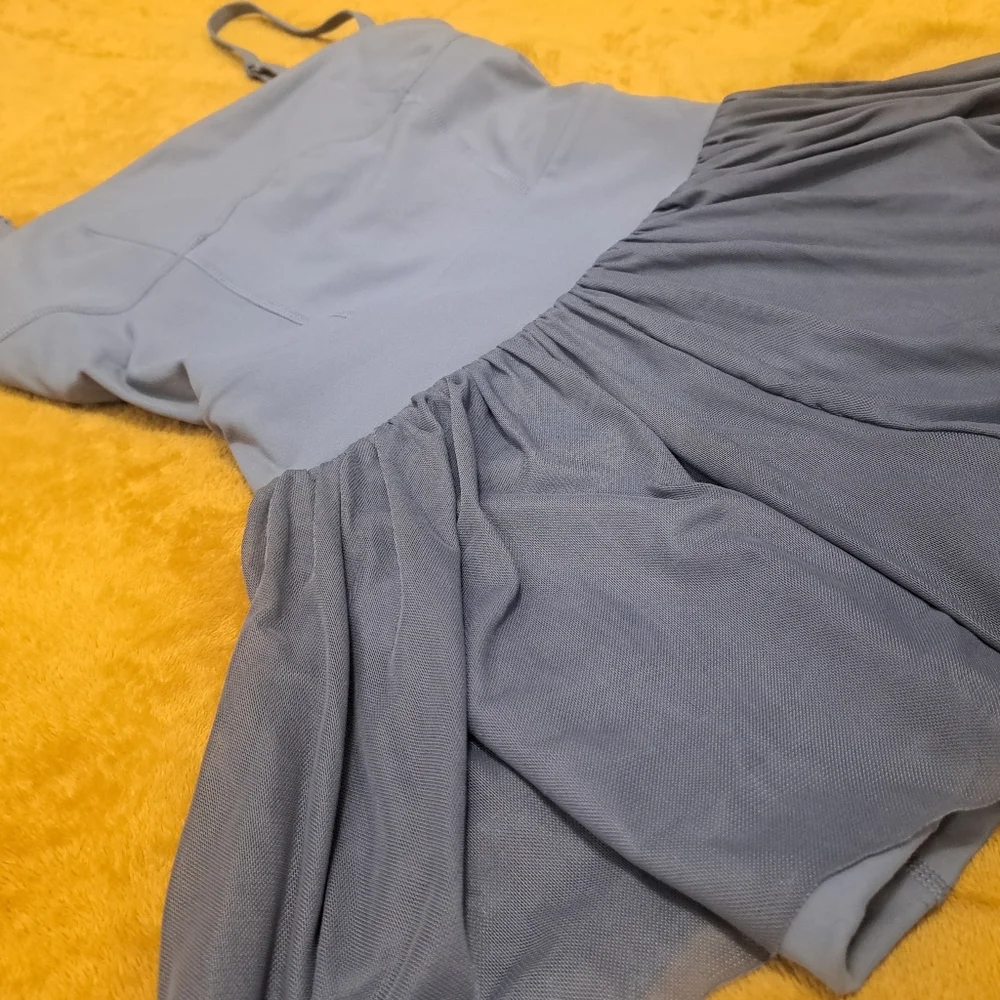 Blogilates Women's Pirouette Steel Blue Romper - Picture 3 of 6
